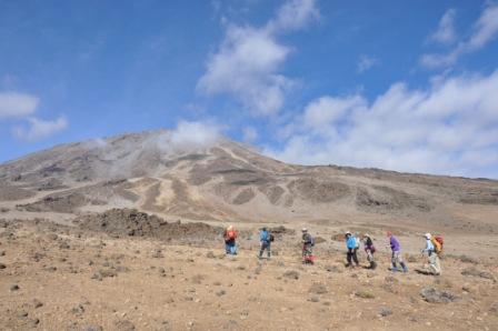 Climbers heading up from Third Cave