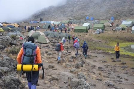 Hikinig into Mawenzi Tarn