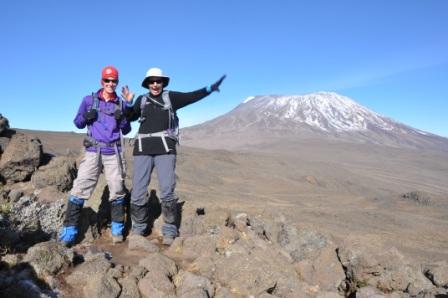 Patty and Lisa with Kibo in Background