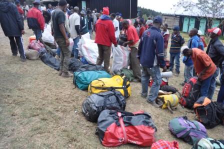 Porters sorting Bags