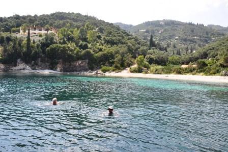 Bob and Frank Swiming in Cove