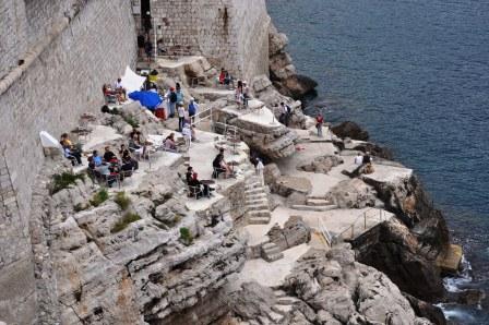 Terraces outside of wall