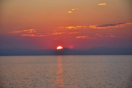 Sun Setting over a Greek Island